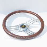 New Arrival 350MM Wood And Plating One-Piece Design Stronger Racing Steering Wheel